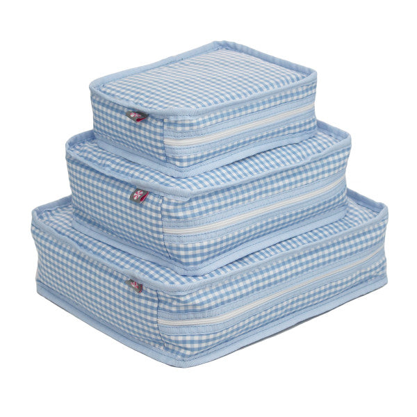 Oh Mint Stacking Set, Blue Gingham - Born Childrens Boutique