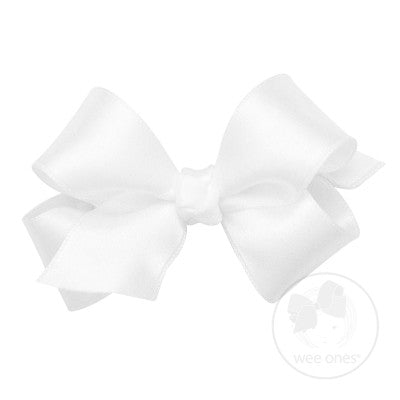 Wee Ones Satin White Bow - Born Childrens Boutique