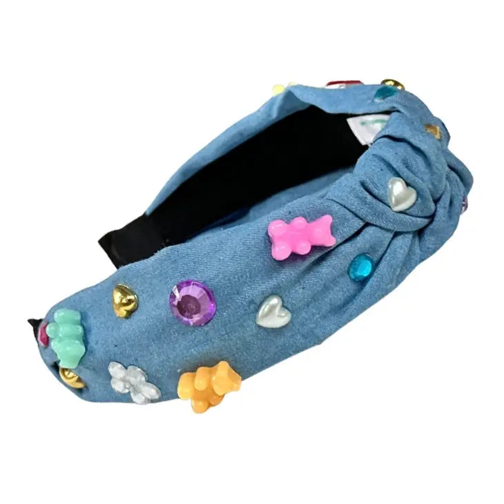 Gummy Bear Denim Headband - Born Childrens Boutique