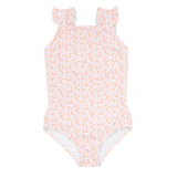 Pre-Order Calypso Coral Botanic Ruffle Strap One Piece - Born Childrens Boutique