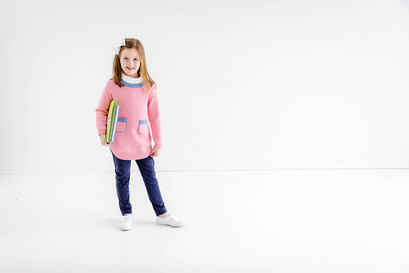 Mitzy Sue Slacks Nantucket Navy - Born Childrens Boutique