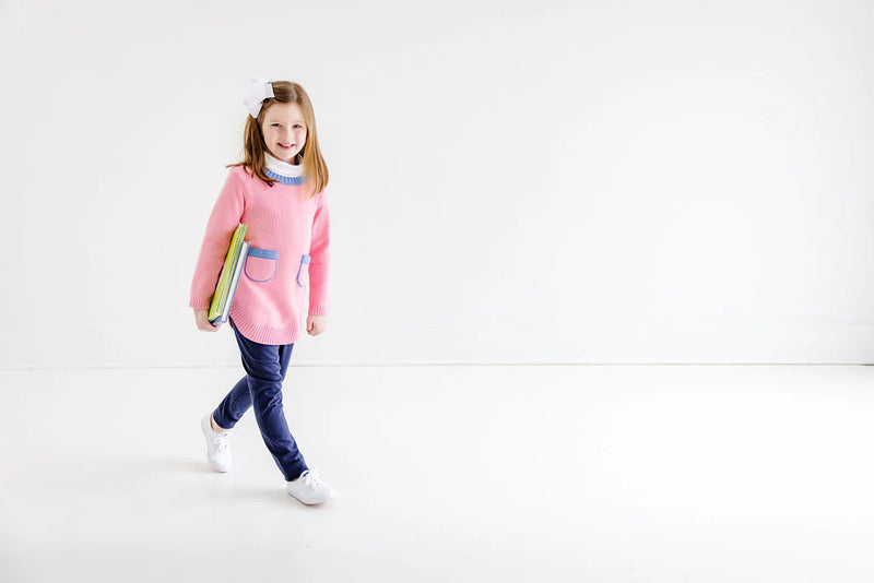 Mitzy Sue Slacks Nantucket Navy - Born Childrens Boutique