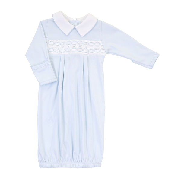 Cora and Cole's Classics Smocked Collared Pleated Gown - Born Childrens Boutique