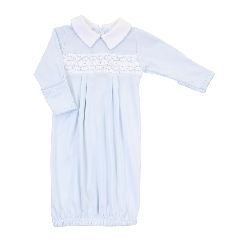 Cora and Cole's Classics Smocked Collared Pleated Gown - Born Childrens Boutique