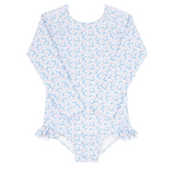Pre-Order Briland Blue Botanic Rashguard One Piece - Born Childrens Boutique