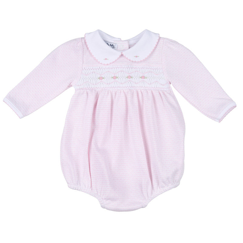 Hazel and Hugo Pink Smkd L/S Bubble - Born Childrens Boutique