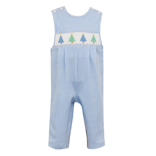 Petit Bebe Past Trees Lt.Blue Check Knit Jon Jon
