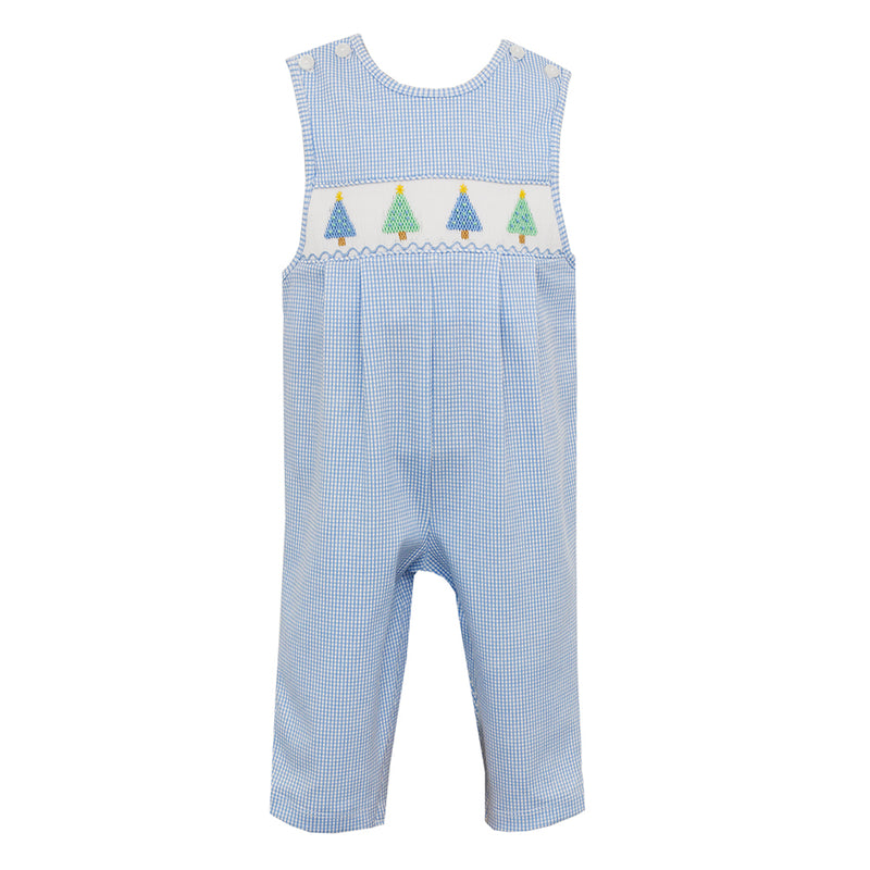 Petit Bebe Past Trees Lt.Blue Check Knit Jon Jon