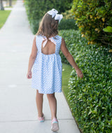 Pre-Order Girls Maisy Shells Dress with Pink Tie - Born Childrens Boutique