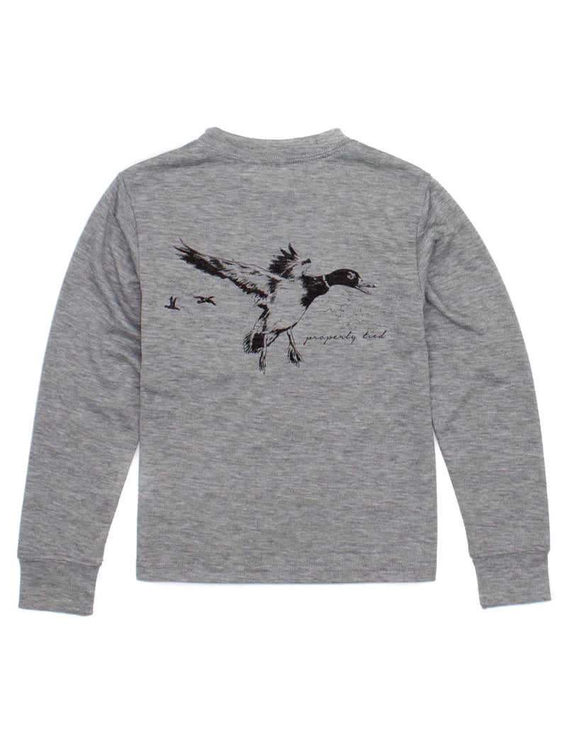Portland Pocket Tee LS Flying Duck Heather Grey - Born Childrens Boutique