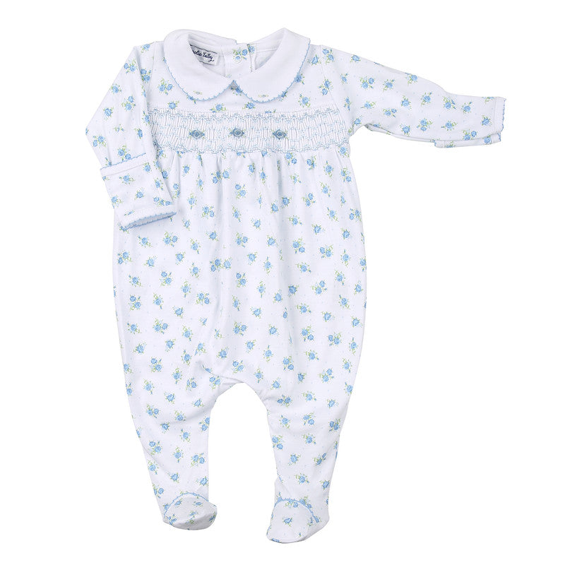 Anna's Classics Sky Blue Smkd Footie - Born Childrens Boutique