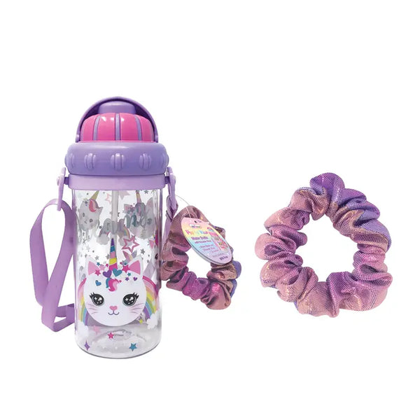 Water Bottle w/ Shoulder Strap, Caticorn - Born Childrens Boutique