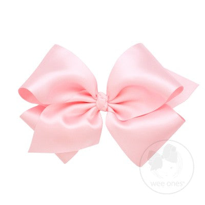 Wee Ones Satin Light Pink Bow - Born Childrens Boutique