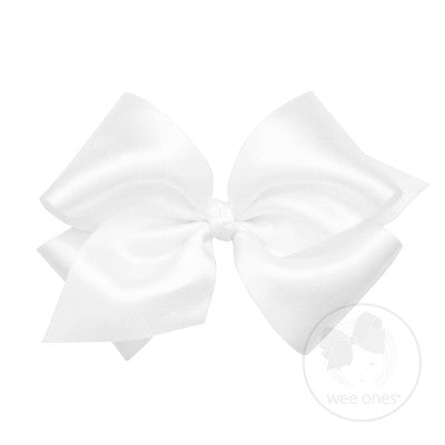 Wee Ones Satin White Bow - Born Childrens Boutique
