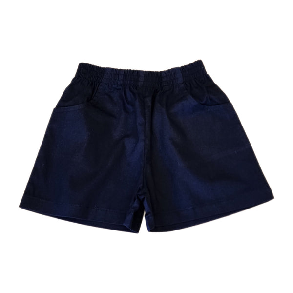 Twill Shorts w/ Pockets - Navy - Born Childrens Boutique