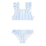 Pre-Order Bahamian Blue Stripe Ruffle Bikini - Born Childrens Boutique