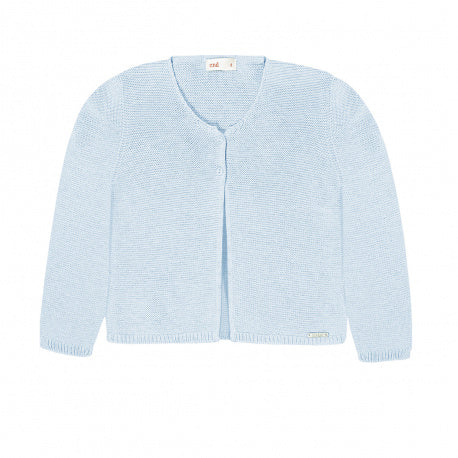 Garter Stitch Cardigan Light Blue - Born Childrens Boutique