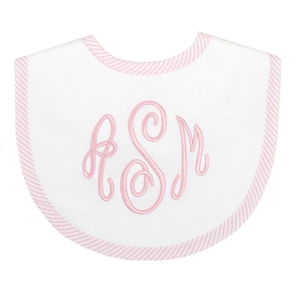 Bib, Pink Seersucker Stripe - Born Childrens Boutique