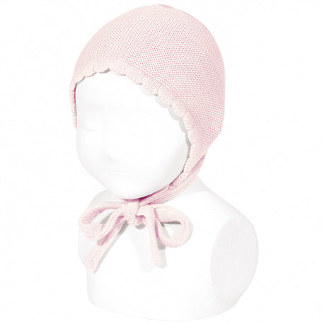 Garter Stitch Bonnet Light Pink - Born Childrens Boutique