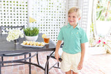 Prim & Proper Polo Kiawah Kelly Green Stripe With Bellport Butter Yellow Stork - Born Childrens Boutique