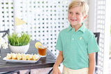 Prim & Proper Polo Kiawah Kelly Green Stripe With Bellport Butter Yellow Stork - Born Childrens Boutique