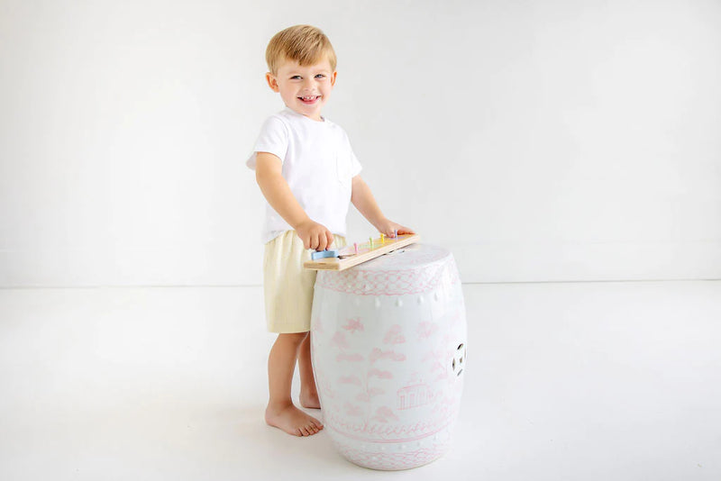 Shelton Shorts Seaside Sunny Yellow Seersucker With Worth Avenue White Stork - Born Childrens Boutique