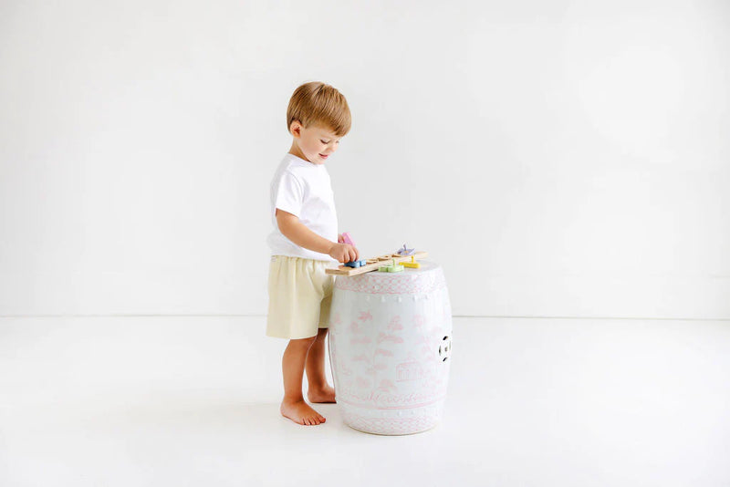 Shelton Shorts Seaside Sunny Yellow Seersucker With Worth Avenue White Stork - Born Childrens Boutique