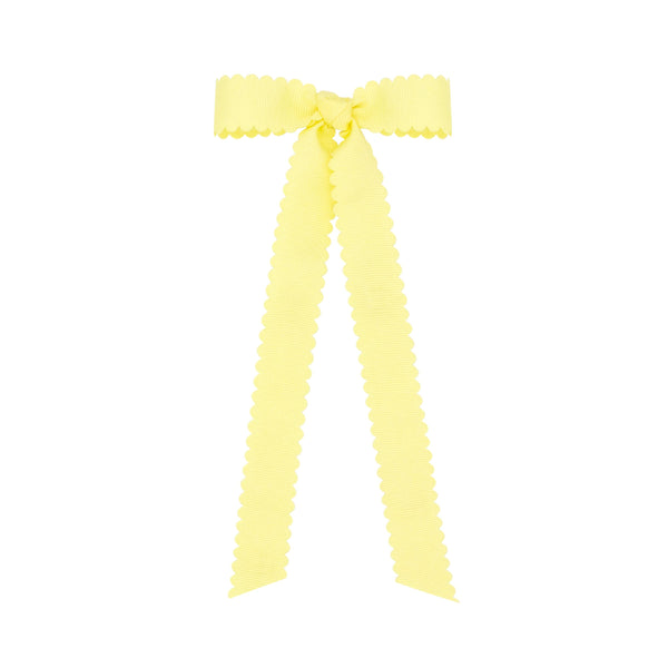 Wee Ones Light Yellow Scallop Bow with Tail - Born Childrens Boutique
