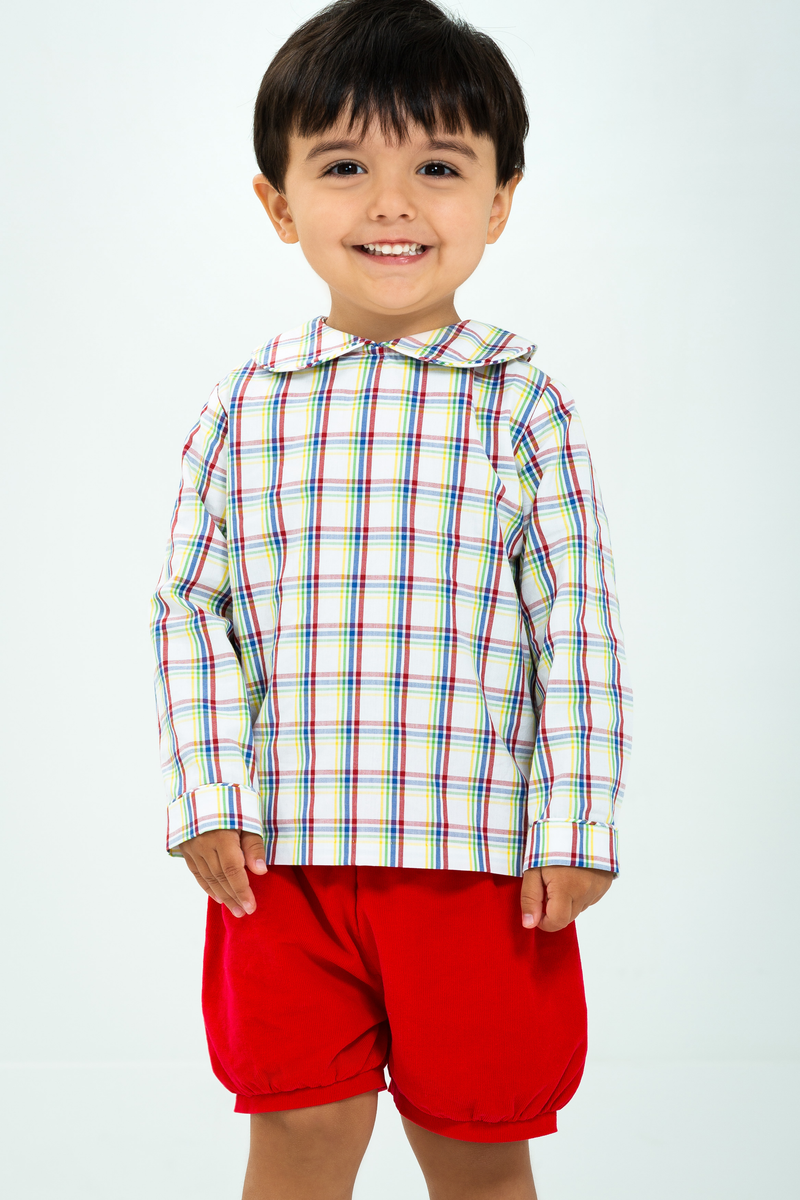 Peter Pan Shirt Middleton Plaid - Born Childrens Boutique
