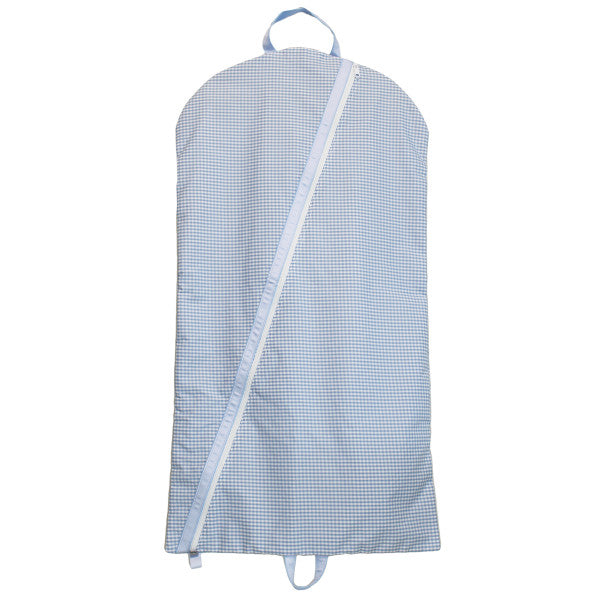 Oh Mint Blue Gingham Garment Bag - Born Childrens Boutique