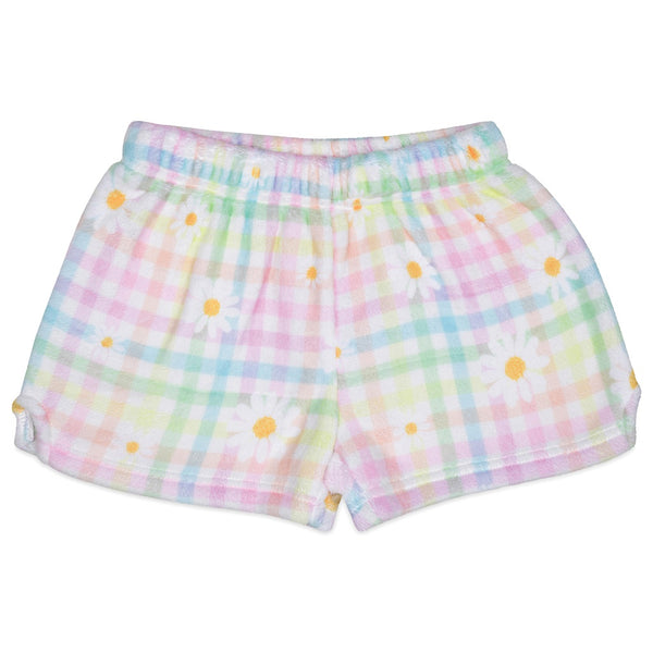 Daisy Gingham Plush Shorts - Born Childrens Boutique