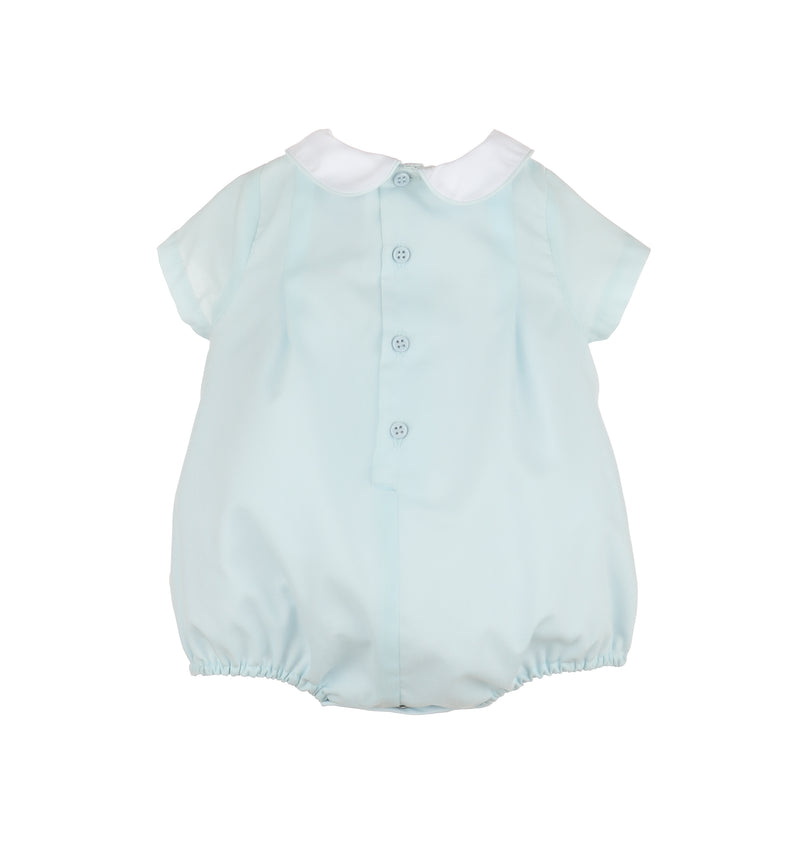 Luli and Me Boy Bubble Smock Tabs, Blue - Born Childrens Boutique