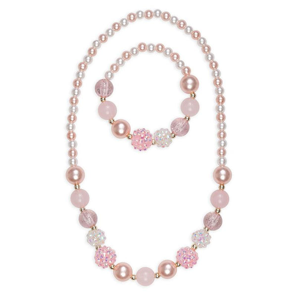 Pink Pearly Necklace and Bracelet Set - Born Childrens Boutique