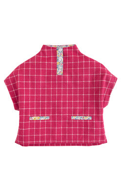 Cape - Bougainvillea Windowpane Tweed - Born Childrens Boutique