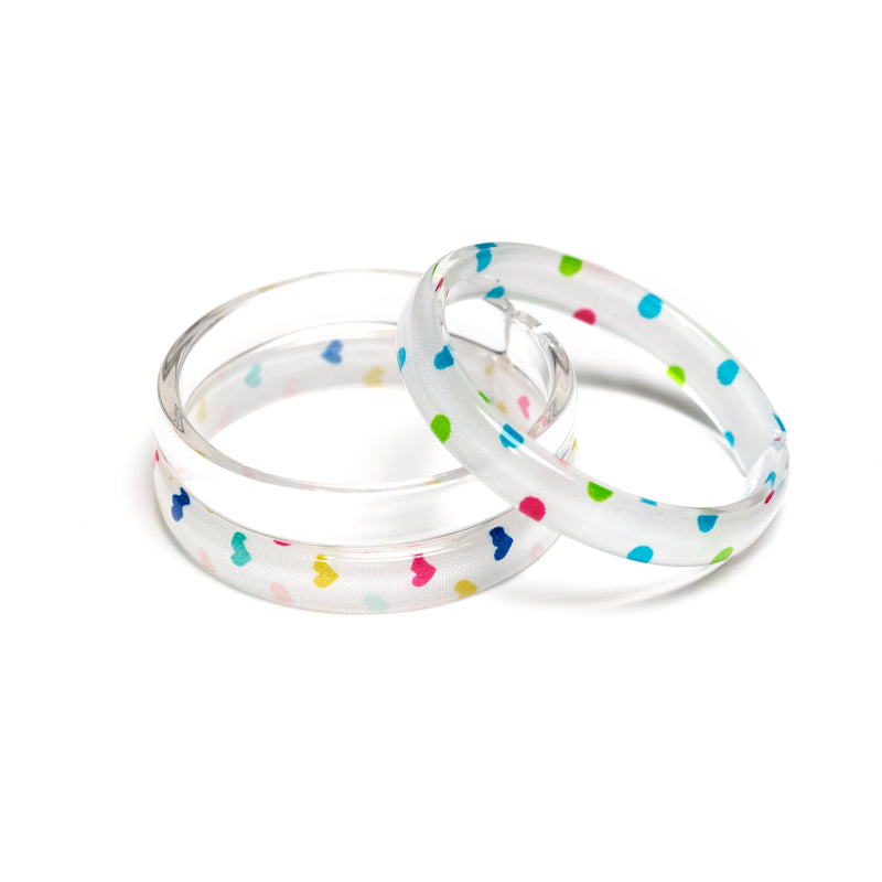Colorful Hearts/Dots Pink Bangles Set of 3 - Born Childrens Boutique