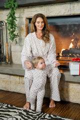 Parker Zipper Pajama - Candy Canes And Holly - Born Childrens Boutique