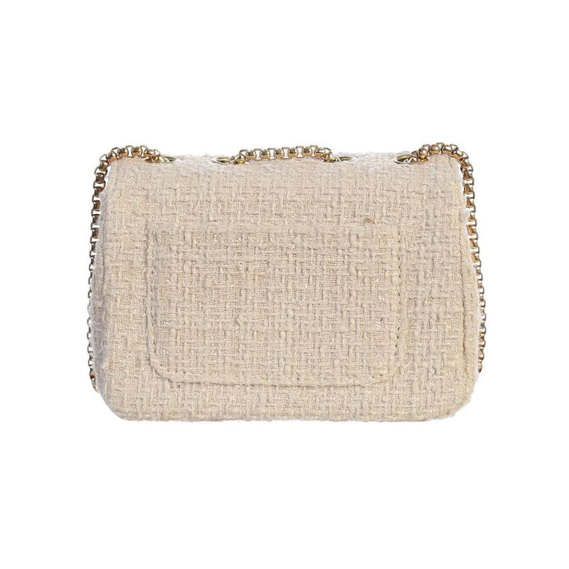 Nude Pink Tweed Purse with Bow - Born Childrens Boutique