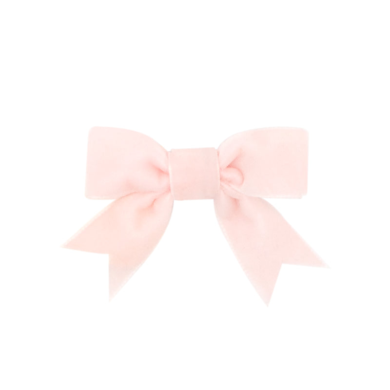 Wee Ones Light Pink Velvet Bowtie w/ Fancy Tail - Born Childrens Boutique