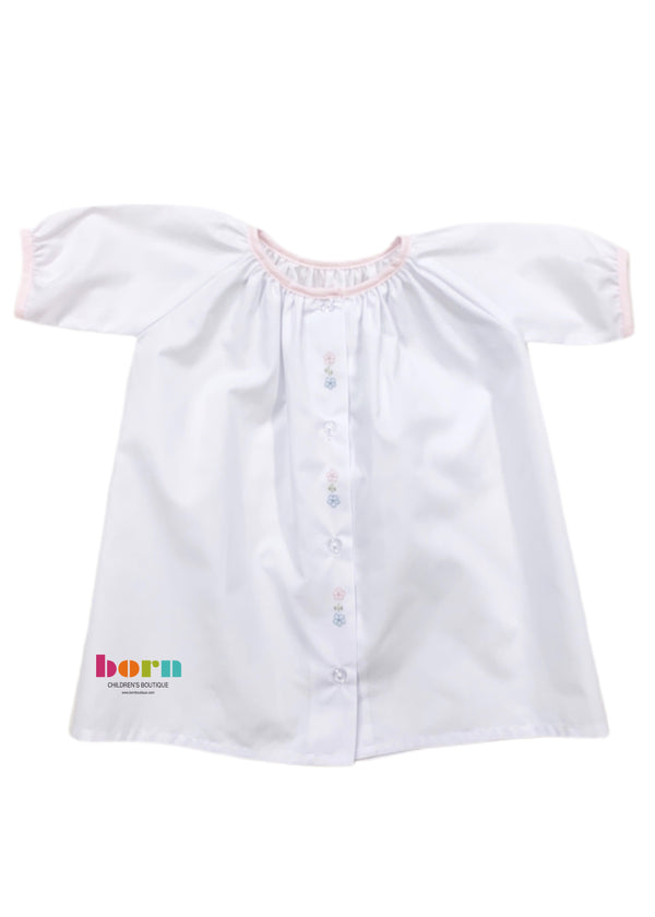 Gown White with Pink and Flowers - Born Childrens Boutique