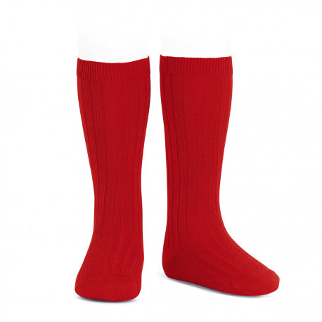 Ribbed Knee Socks (Red) - Born Childrens Boutique