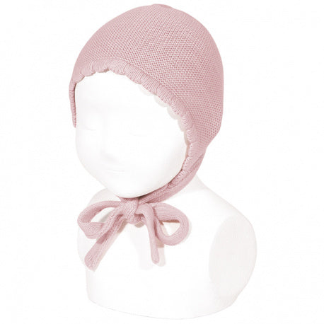 Garter Stitch Bonnet Rose - Born Childrens Boutique