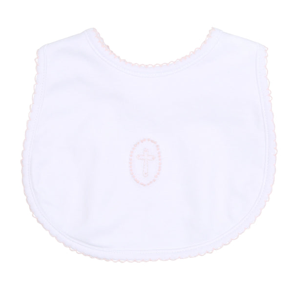 Magnolia Baby Blessed Emb Bib Pink - Born Childrens Boutique