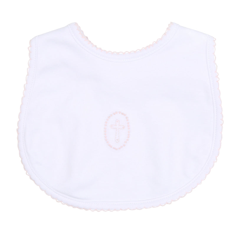 Magnolia Baby Blessed Emb Bib Pink - Born Childrens Boutique