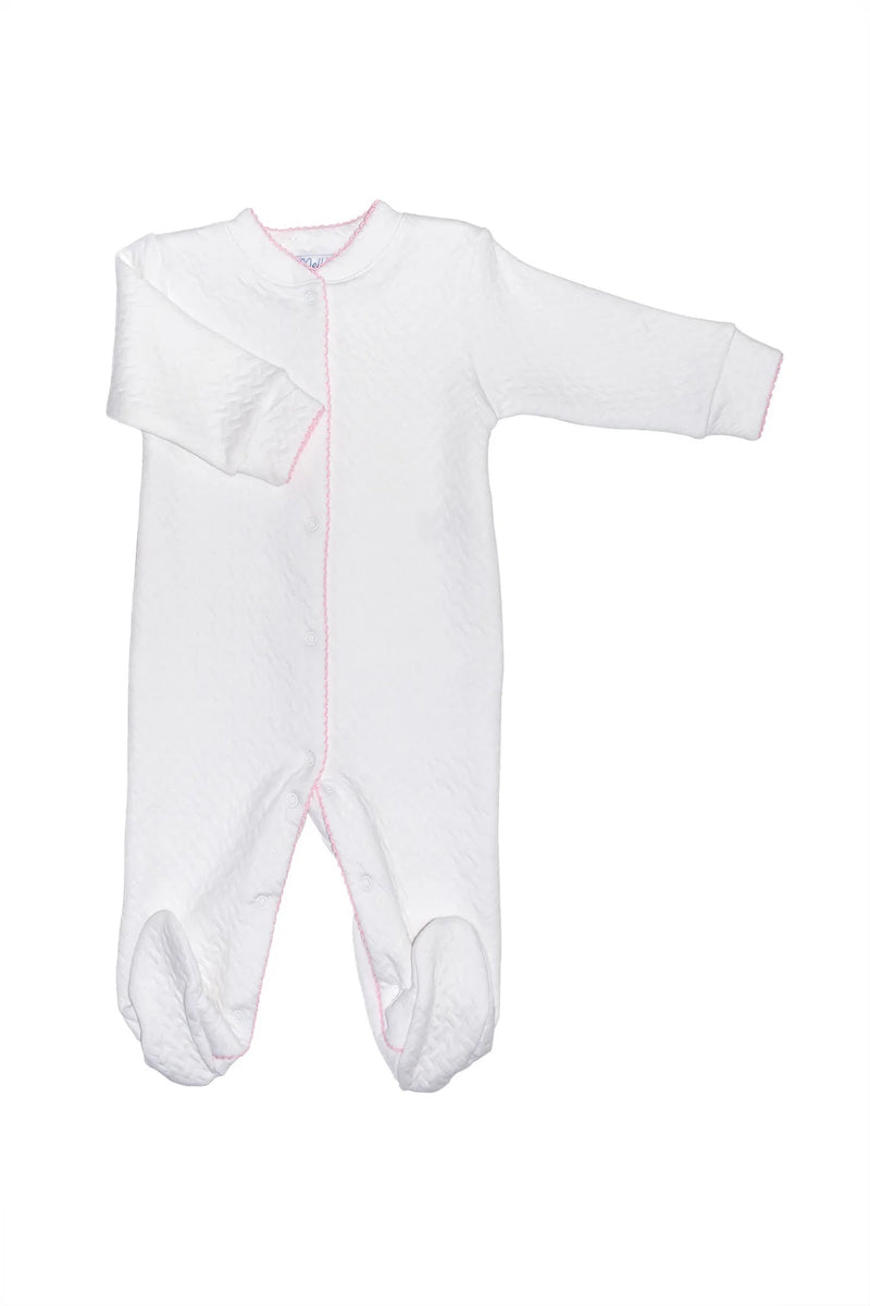 Basket Weave Footie, Pink - Born Childrens Boutique