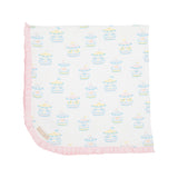 Baby Buggy Blanket Candy Stripe Carousel With Palm Beach Pink - Born Childrens Boutique
