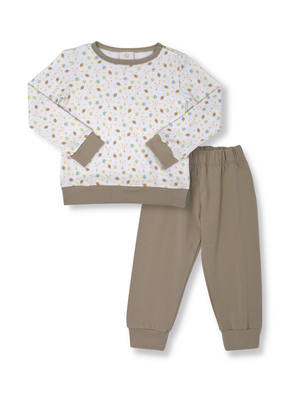 Pre-Order Bayou Pant Set -Football - Born Childrens Boutique