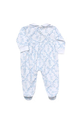 Blue Bears Trellace Smocked Footie - Born Childrens Boutique