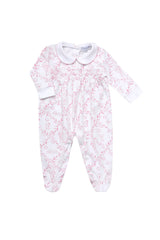 Pink Bears Trellace Smocked Footie - Born Childrens Boutique