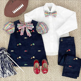 Dean's List Dress Shirt (Oxford) Worth Avenue White With Worth Avenue White Stork - Born Childrens Boutique