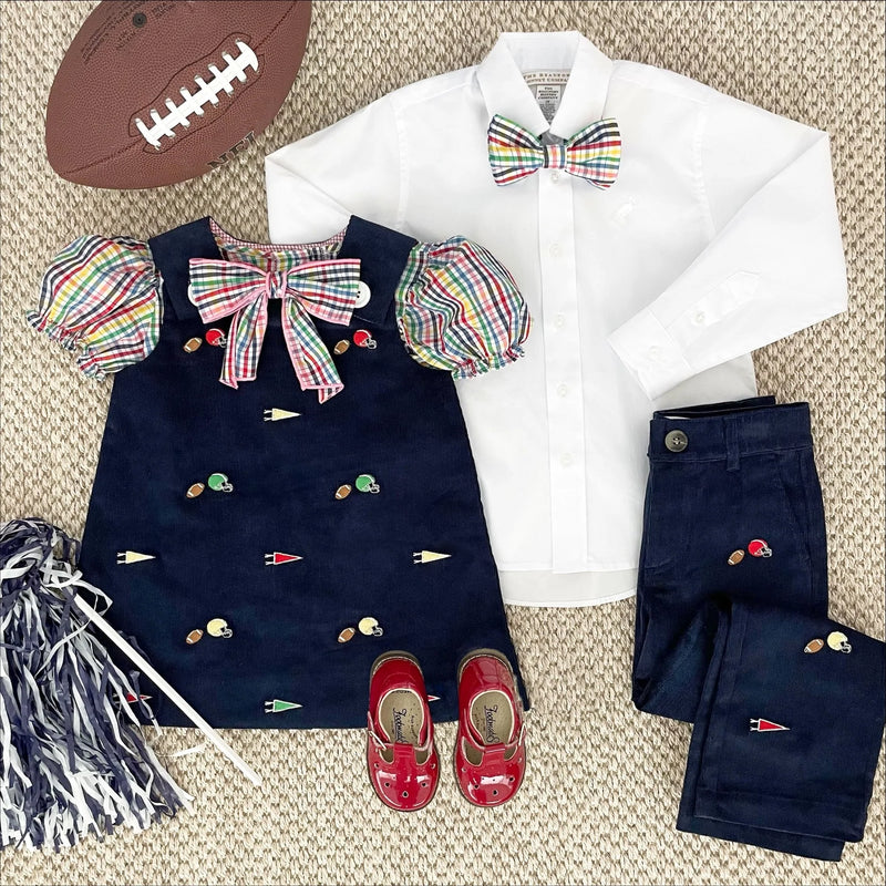 Dean's List Dress Shirt (Oxford) Worth Avenue White With Worth Avenue White Stork - Born Childrens Boutique